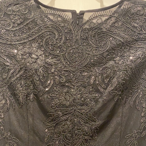 Vince Camuto Black Mesh & Sequin Dress LBD Little Black Dress Size 6 WORN ONCE - Picture 8 of 16